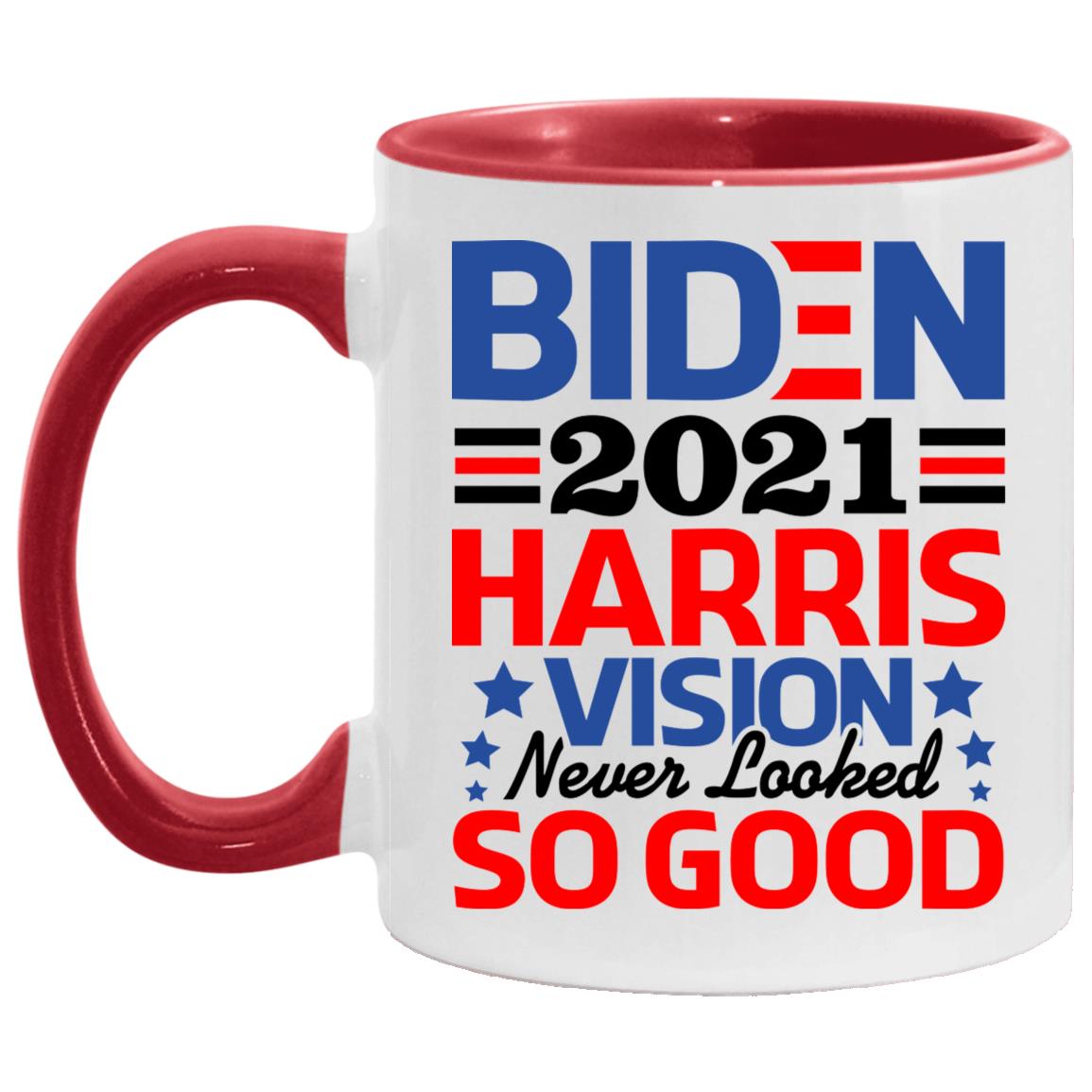 Biden Harris 2021, White/Red, 11 oz. Accent Mug