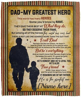 Personalized to My Dad, White, Cozy Plush Fleece Blanket - 50x60