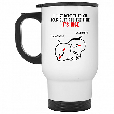 14 oz. White Travel Mug