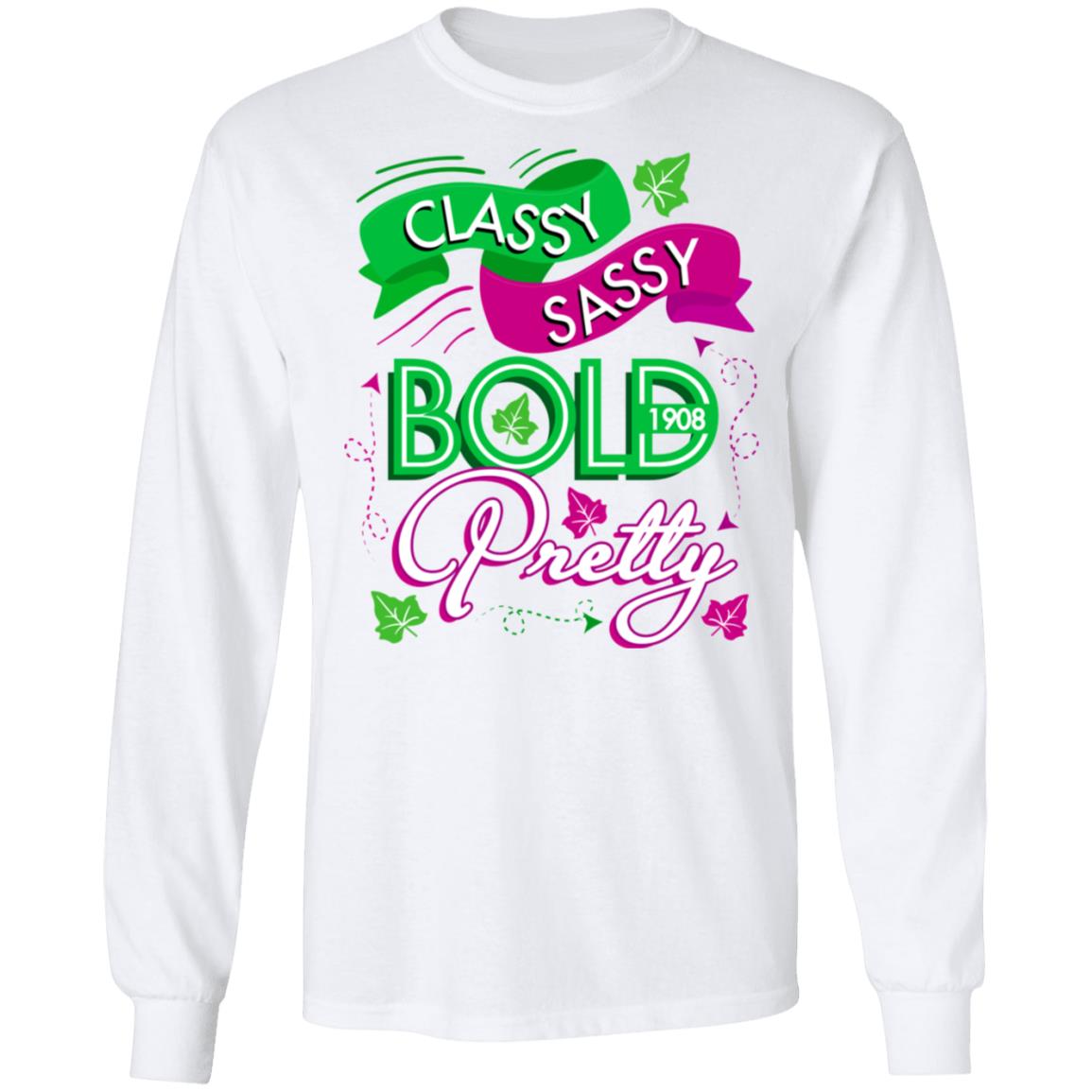 Classy Bold, White, Long Sleeve