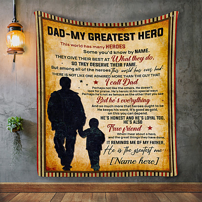 Alternative view of Personalized to My Dad the Person I Admire the Most Fleece Blanket - Sherpa Blanket - Woven Blanket