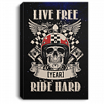 Personalized Live Free Ride Hard Gallery Wrapped Framed Canvas Prints - Unframed Poster - Home Decor Wall Art, White, 0.75'' Framed Canvas