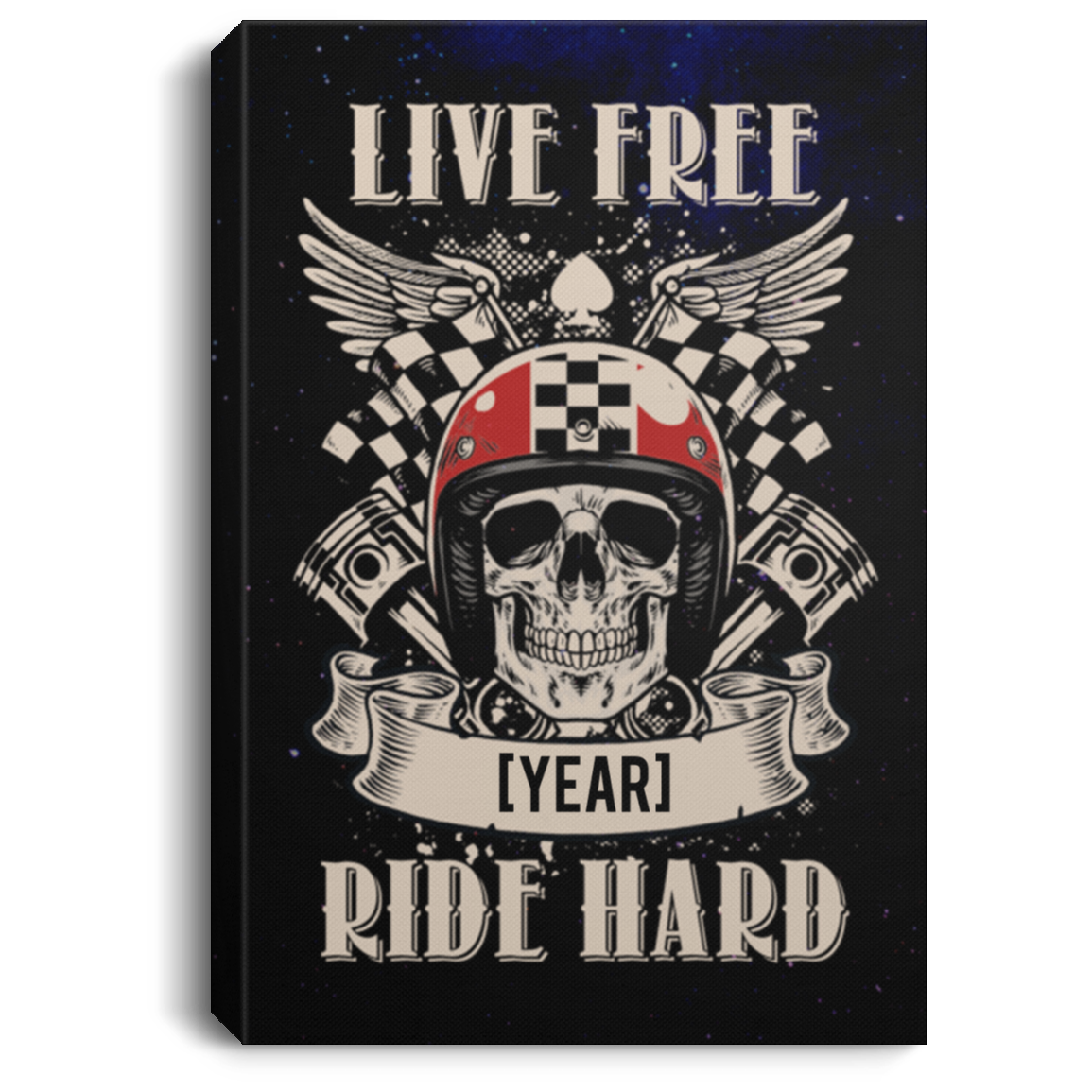 Personalized Live Free Ride Hard Gallery Wrapped Framed Canvas Prints - Unframed Poster - Home Decor Wall Art, White, 0.75'' Framed Canvas