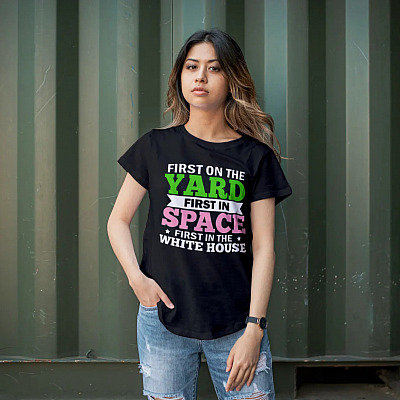 Alternative view of Kamala Harris AKA 1908 First On The Yard First In The Space First In The White House 1908 Sorority T-shirt - V-neck