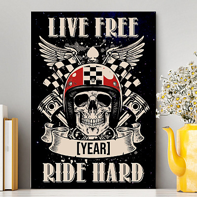 Alternative view of Personalized Live Free Ride Hard Gallery Wrapped Framed Canvas Prints - Unframed Poster - Home Decor Wall Art