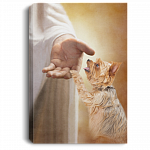 Yorkshire Terrier Take My Hand Jesus Wrapped Framed Canvas Prints - Unframed Poster - Home Decor Wall Art, White, 0.75'' Framed Canvas