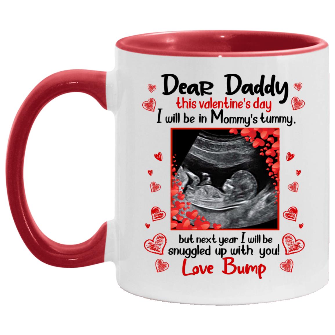 Personalized Photo Dear Accent Mug, White/Red, 11 oz. Accent Mug