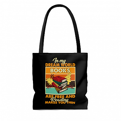 Alternative view of In My Dream World Books Are Free All Over Print Tote Bag - Shoulder Bag - Reusable Grocery Shopping Bag Gifts