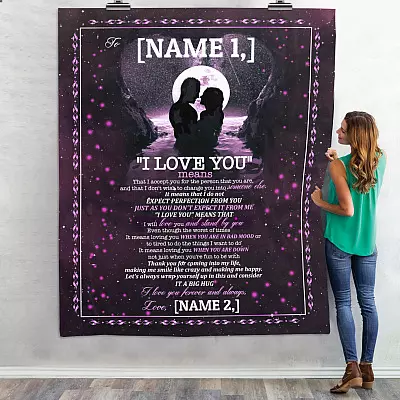Alternative view of Personalized to My Love Thank You for Coming into My Life Fleece Blanket - Sherpa Blanket - Woven Blanket