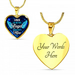 I Used To Be His Angel Now He's Mine Heart Pendant Necklace - Heart Luxury Necklace (Gold Plated)
