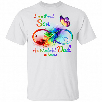 Proud Son Of A Wonderful Dad, White, Unisex T-Shirt