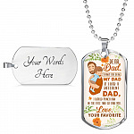 Dear Dad If I Had A Different Dad I Would Punch Him In The Face Dog Tag Pendant Necklace - Dog Tag (Silver)