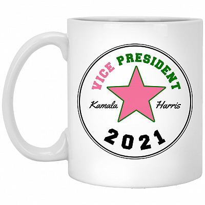 Kamala Harris Chucks And Pearls Mr Mug, White, 11 oz. White Mug