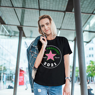 Alternative view of Kamala Harris Chuck And Pearls Mr Vice President T-shirt - V-neck - Kamala   Shirt