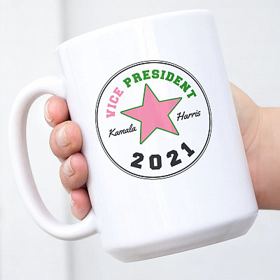 Alternative view of Kamala Harris Chucks And Pearls Mr Vice President Ceramic Coffee Mug - Kamala   Mug