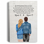 Personalized Couple Anniversary Framed Canvas - You Are My True Soulmate I Love You Unframed Poster, White, 0.75'' Framed Canvas