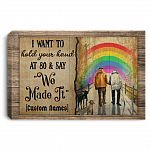 Personalized Gay I Want to Hold Your Hand at 80 and Say We Made It Lgbt Wrapped Framed Canvas Print - Unframed Poster, White, 0.75'' Framed Canvas