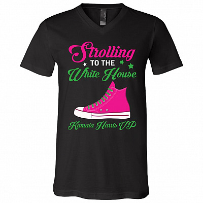 Strolling Shirt, Black, V-Neck T-Shirt