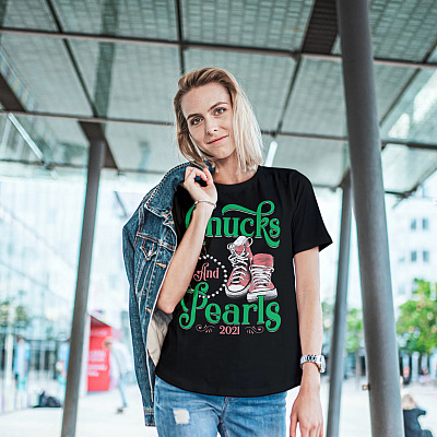 Alternative view of 2021 Chucks And Pearls Kamala   T-shirt - V-neck - Kamala Harris Mr Vice President VP Shirt