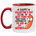 Happy Valentine's Day To The Best Accent Mug, White/Red, 11 oz. Accent Mug