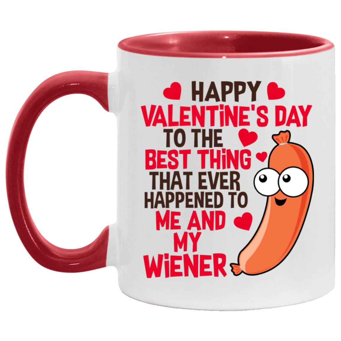 Happy Valentine's Day To The Best Accent Mug, White/Red, 11 oz. Accent Mug