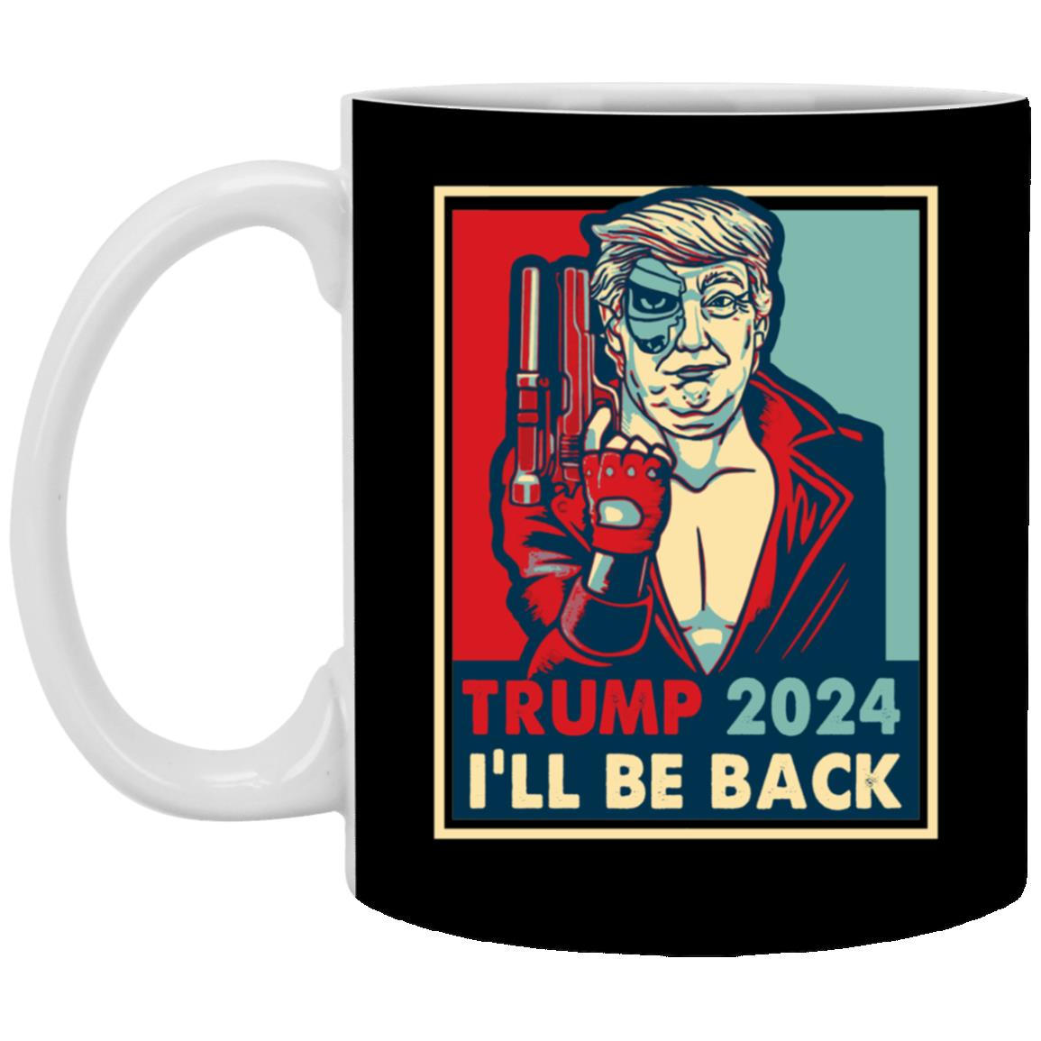 trump black, Black, 11 oz. White Mug