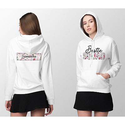Alternative view of Personalized Bestie Squad Matching Hoodie - Sweatshirt - Long Sleeve Shirt - Best Friends Gift Shirt