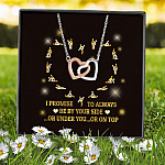I Promise to Always Be by Your Side or Under You or on Top Interlocking Hearts Pendant Necklace