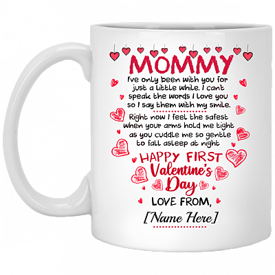 Personalized Mommy I've Only Been with You Valentine Coffee Mug - Beer Stein - Water Bottle - Color Changing Mug, White, 11 oz. White Mug