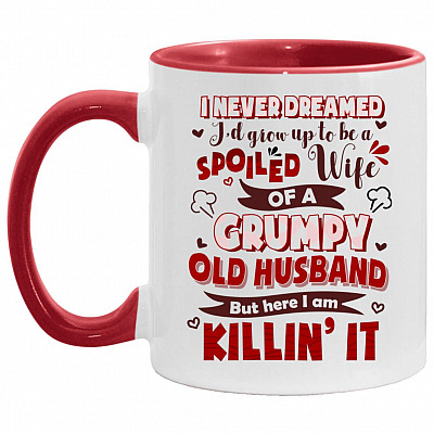 AM11OZ Accent Mug, White/Red, 11 oz. Accent Mug