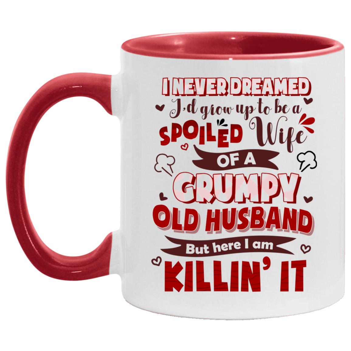 AM11OZ Accent Mug, White/Red, 11 oz. Accent Mug