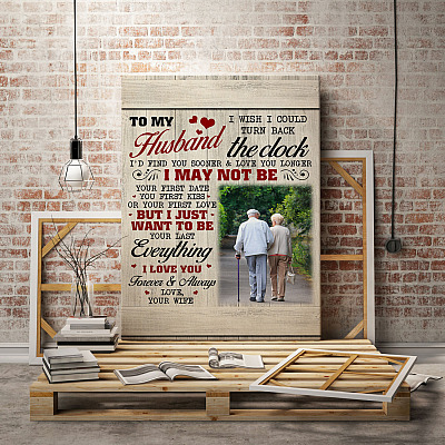 Alternative view of Personalized Photo To My Husband I Wish I Could Turn Back The Clock Wrapped Framed Canvas Prints - Unframed Poster