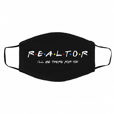 Realtor Mask, Black, Cloth Face Cover – Medium/Large