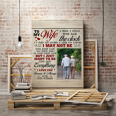 Alternative view of Personalized Photo To My Wife I Wish I Could Turn Back The Clock Wrapped Framed Canvas Prints - Unframed Poster