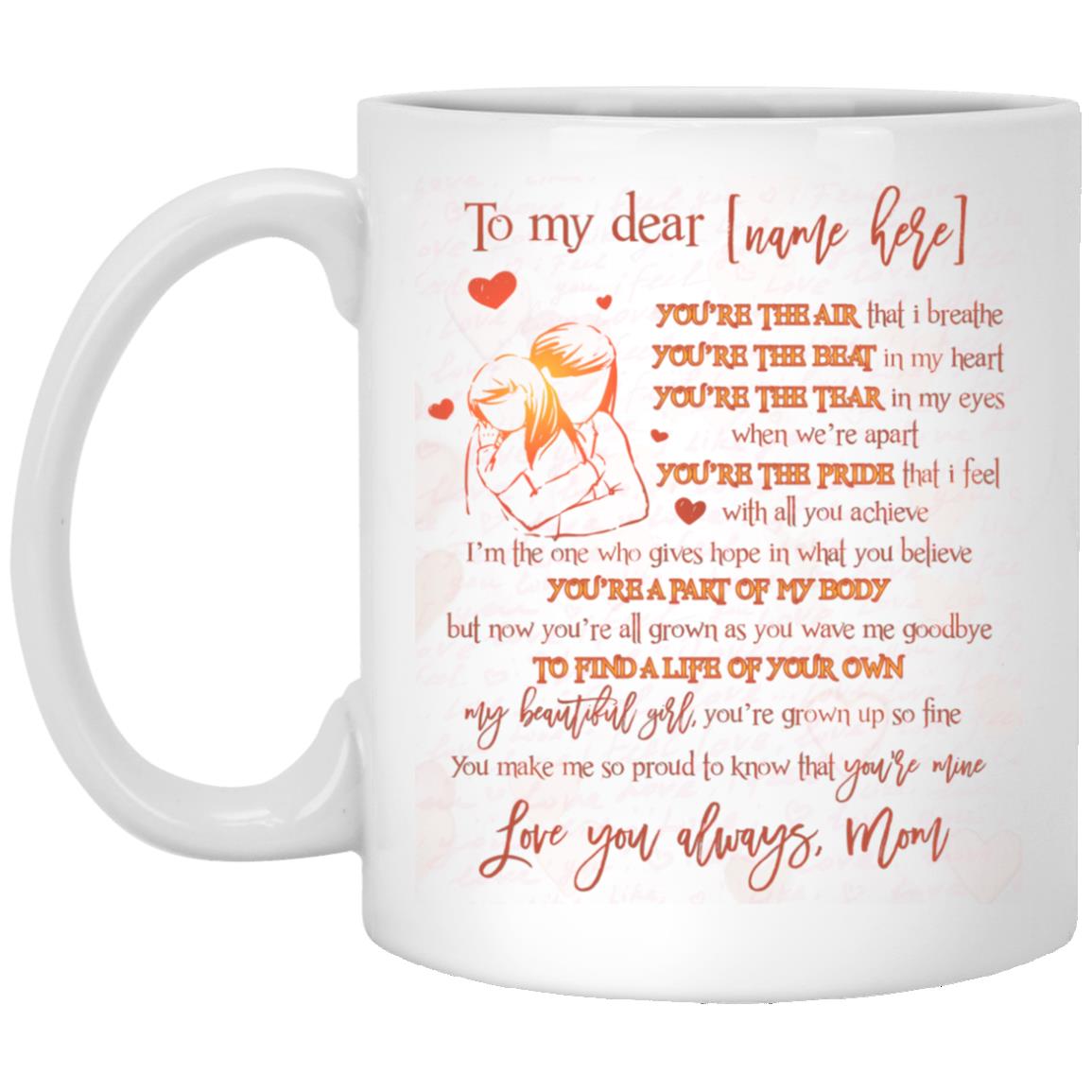 Personalized to My D, White, 11 oz. White Mug