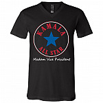 Chucks And Pearls Kamala Harris VP T-shirt - V-neck - Kamala Madam Vice President I'm Speaking Shirt, Black, V-Neck T-Shirt