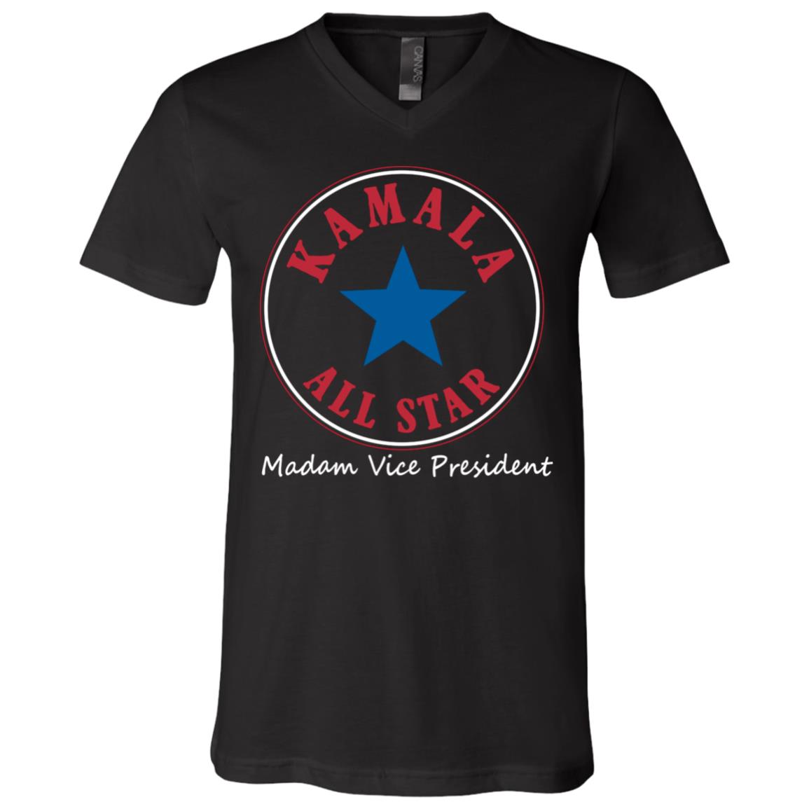 Chucks And Pearls Kamala Harris VP T-shirt - V-neck - Kamala Madam Vice President I'm Speaking Shirt, Black, V-Neck T-Shirt