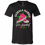kamala v, Black, V-Neck T-Shirt