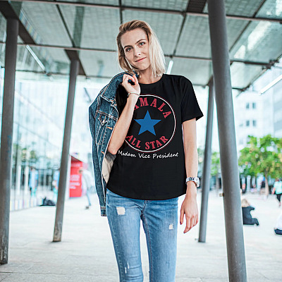 Alternative view of Chucks And Pearls Kamala Harris VP T-shirt - V-neck - Kamala Madam Vice President I'm Speaking Shirt