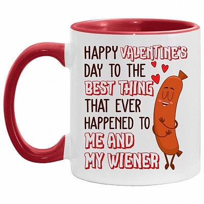 AM11OZ Accent Mug, White/Red, 11 oz. Accent Mug