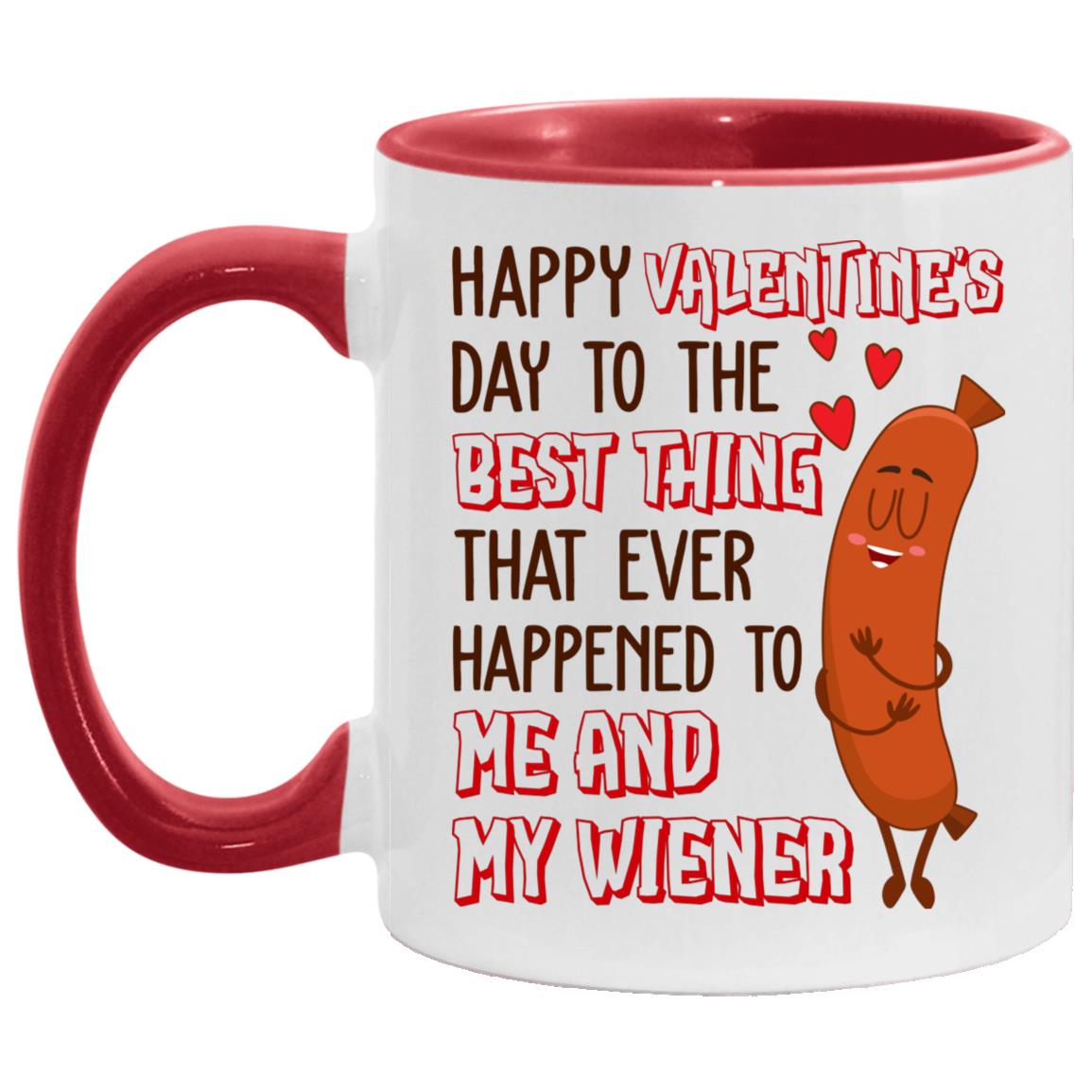 AM11OZ Accent Mug, White/Red, 11 oz. Accent Mug