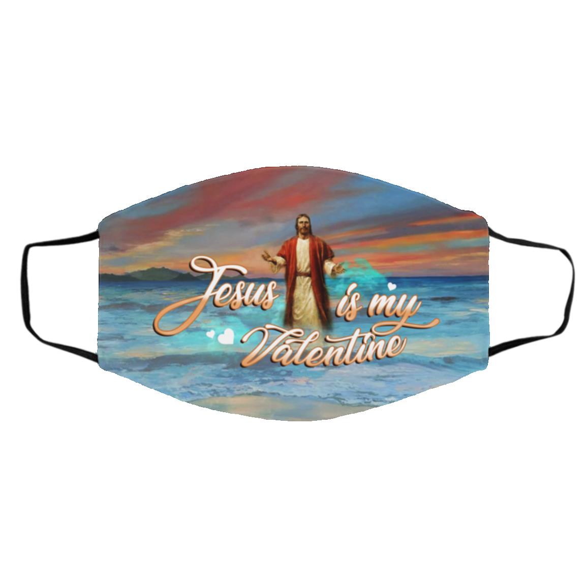 Jesus Is My Valentine Washable, White, Cloth Face Cover – Medium/Large Jesus Is My Valentine Washable, White, Cloth Face Cover – Medium/Large