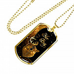 From Buckin' Man Her Bug To My Wife His Doe You Are The Best Hunt Happy Deer Couple Quote Dog Tag Necklace - Dog Tag (Gold Plated)