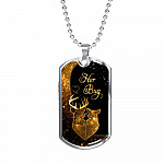 From Buckin' Man Her Bug To My Wife His Doe You Are The Best Hunt Happy Deer Couple Quote Dog Tag Necklace - Dog Tag (Silver)