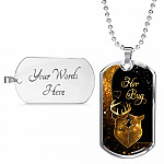 From Buckin' Man Her Bug To My Wife His Doe You Are The Best Hunt Happy Deer Couple Quote Dog Tag Necklace - Dog Tag (Silver)