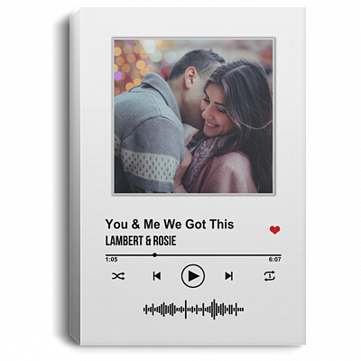 Personalized Photo Our Soundtrack Gallery Wrapped Framed Canvas Prints-Unframed Poster-Home Decor Wall Art, White, 0.75'' Framed Canvas