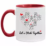 Let's Stick Accent Mug, White/Red, 11 oz. Accent Mug