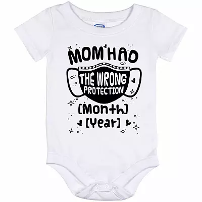wrong mom, White, Baby Onesie - 12 Month