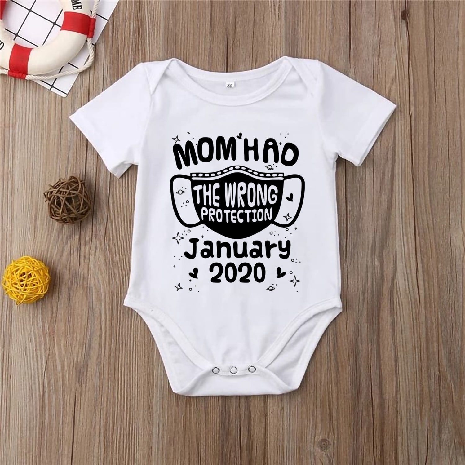 4HP. Wrong Protection baby onesie mk2-vanilla-#000000-min