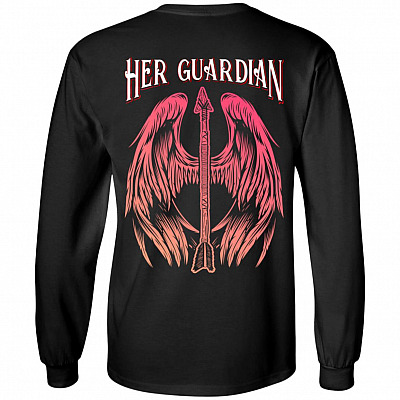 She Keeps Me Wild Her Guardian His Angel Anniversary Couple In Love Valentine's Day Hoodie Sweatshirt T-Shirt, Black, Long Sleeve